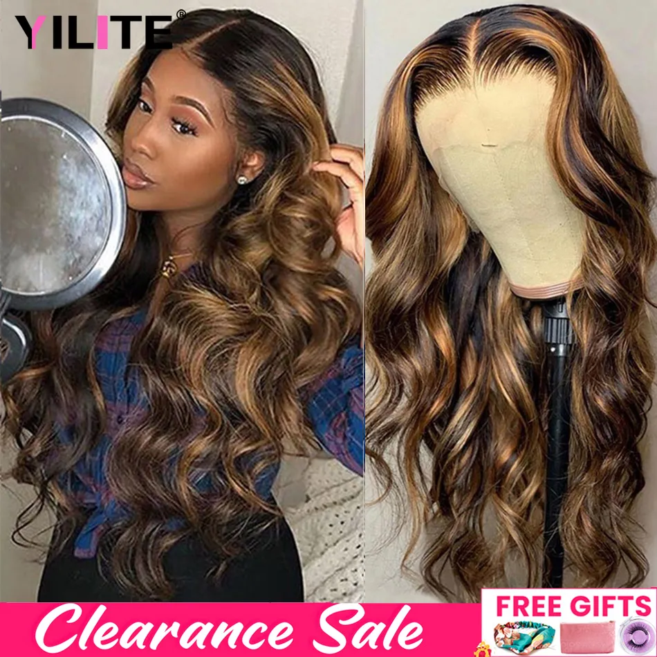 Highlight Wig 13x6 Hd Lace Frontal Wig Honey Blonde Body Wave Lace Front Hum - £54.06 GBP+
