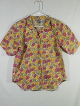 Vintage Choices From Gitano Floral Flower Button Front Shirt L - £11.81 GBP