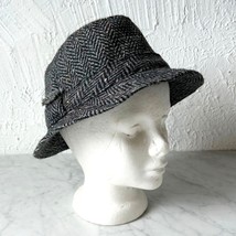 Vermont Country Store Green Mountain Merc Grey Herringbone Wool Bucket H... - $42.75