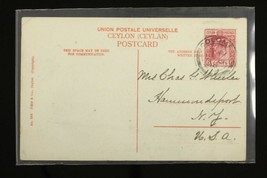 Vintage Postal History Postcard Ceylon to USA Pettah Columbo Market Sri Lanka - £14.29 GBP