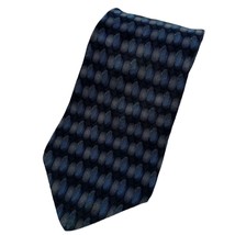 Bill Blass Blue Oval Tie Necktie Silk Traditional Black Label - £7.13 GBP