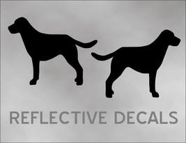 Reflective Decal Sticker 2X Lab Labrador Retriever black yellow chocolate dog BK - £12.73 GBP