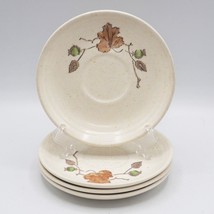 Set of 4 Saucers Woodland Gold Poppy Trail by Metlox Porcelain - $20.04