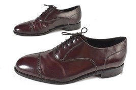 Florsheim Mens Lexington Burgundy Leather Cap Toe Shoes 17067-05 Size 11D  - £56.82 GBP