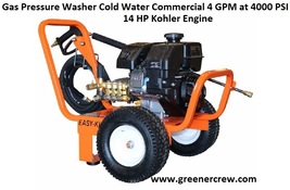Commercial Cold Water Pressure Washer Gas 4000 PSI 4 GPM, 14 HP   - £1,115.72 GBP
