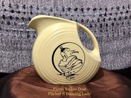 Vintage 1990s Yellow Dancing Lady Fiestaware Disc Pitcher  - £116.50 GBP