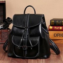 Vintage Travel Backpack Famous Brand design Cowhide Leather Women&#39;s backpack Sch - £79.51 GBP