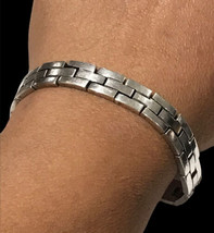 MEXICO 925 Sterling Silver - Vintage Large Brick layer Chain Bracelet -7... - $149.99