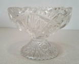 Vintage Lead Crystal Round Candy, Trinket Dish With SCALLOPED Rim - $24.74