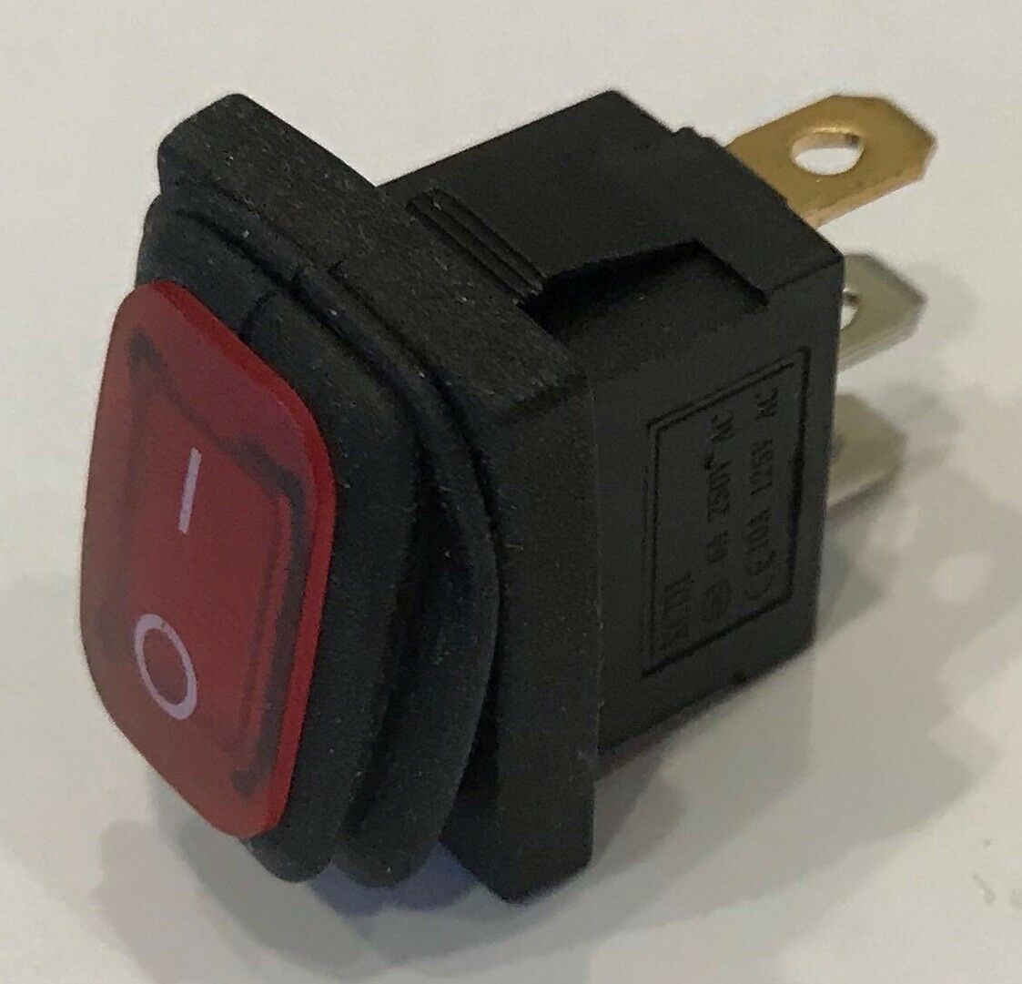Red Rectangular Splashproof Lighted Rocker Switch Automotive On Off Snap in - $5.99