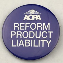 AOPA Reform Product Liability Vintage Pin Button Pinback - £13.23 GBP