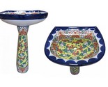 Mexican Talavera Pedestal Sink Handcrafted Ceramic - Calacas - - $899.00