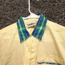 Vintage Northern Reflection Shirt Women XS Yellow Golf Embroidered Butto... - £13.10 GBP