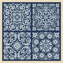 Antique Square Tiles Sampler Monochrome Set 5 Cross Stitch Crochet Pattern PDF - £4.79 GBP
