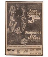 VINTAGE 1972 Diamonds Are Forever Newspaper Advertisement Sean Connery J... - £23.52 GBP
