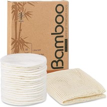 20 Packs Organic Reusable Makeup Remover Pads Washable Bamboo Cotton Rou... - $442.94 MXN