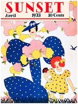 9527.Sunset.Women and girl in polka dot dresses.POSTER.decor Home Office art - £13.66 GBP+