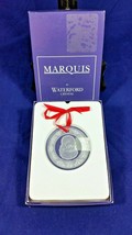 Waterford Marquis Crystal Christmas Ornament Round with Santa Center and Holly - $19.99