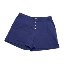 Cynthia Rowley Chino Shorts Women&#39;s 8 Blue Slash Pockets High-Rise Button Fly - £16.90 GBP