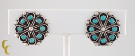 Argent Sterling Turquoise Sunburts avec Clip Boucles D&#39;Oreilles Par R. D... - $125.93