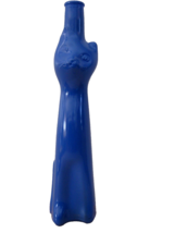 Rheinhessen Riesling Blue Happy Cat Empty Wine Bottle 13&quot; Tall vase hobb... - $15.83