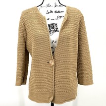 Jones New York Signature Chunky Crochet Knit Cardigan Sweater Size XL Cotton - £23.72 GBP