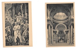 France Paris Le Pantheon La Nef The Nave Baptism of Clovis 2 Postcards - $6.69