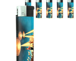 Vintage Alien Abduction D14 Lighters Set of 5 Electronic Refillable Butane  - $15.79