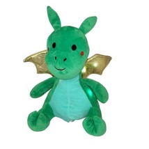 FAO Schwarz Plush Green Dragon Stuffed Animal Toy LED Lights Sound VIDEO - $15.32