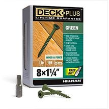 Deck Plus 48396 Wood Screws #8 x 1-1/4&quot;, Green, 1lb Box - €17,94 EUR