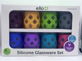 Ello 17 Oz Stemless Wine Glass Set with Silicone Sleeves 8  piece set - £47.54 GBP