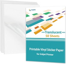 Gwybkq Sticker Paper Printable Vinyl For Inkjet Printer, 50 Sheets Trans... - £30.56 GBP