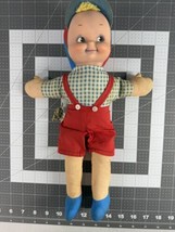 Vintage Knickerbocker Blue Red Boy Doll 14 inches - $22.44