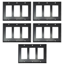 GFCI/Rocker Wallplate 3-Gang 4-1/2&#39;&#39; H x 6-3/8&#39;&#39; W Black, Leviton 80411-... - $12.86