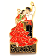 Sevilla Spain Flamenco Dancing Couple Red Dress Cultural Travel Souvenir... - €11,14 EUR