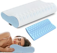 Neck Pillow Cervical Memory Foam Pillows for Pain Relief Sleeping - £15.45 GBP