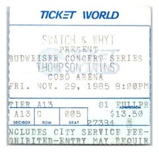 Thompson Twins Concert Ticket Stub November 29 1985 Detroit Michigan - £19.46 GBP