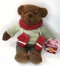 Hallmark Brown Teddy Bear Mittens Scarf Plush Stuffed 2002 100th Anniver... - $12.95