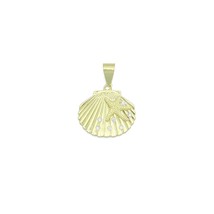 CZ Gold Starfish On Shell Charm Pendant, Sku#LK1159 - £3.21 GBP