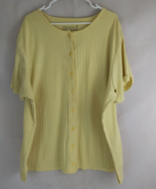 Fashion Bug Women&#39;s Yellow Button Up Shirt Plus Size 22/24W - £11.62 GBP