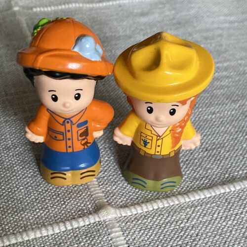 Primary image for Fisher Price Little People Red Hair Zoo Keeper Girl in Yellow & Boy Orange