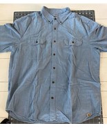 Carhartt Men’s Relaxed Fit Shirt Men’s 2XL Button Down Blue Short Sleeve... - €11,96 EUR