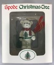 Spode Christmas Tree Teddy Bear Wearing Sweater &amp; Scarf Ornament 3&quot; NEW  - $20.09