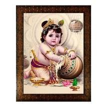 Dieu hindou Laddu Gopal Cadres photo religieux en bois NOUVEAU - £22.75 GBP