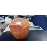 Handmade Resin Pink and Yellow Rose Jar - $14.25