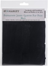 49 And Market Foundations Jagged Quarter Flip Folio-Black - £17.92 GBP