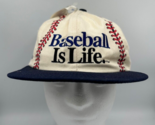 Vtg Baseball Is Life Big Ball Sports Embroidered Cotton Baseball Cap Hat... - £60.44 GBP