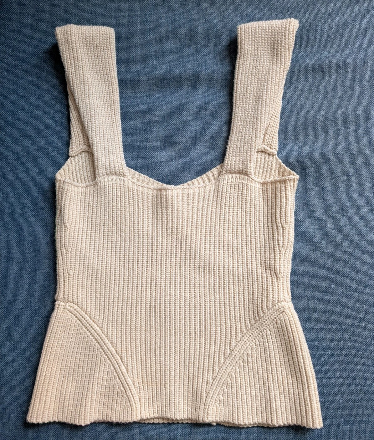 STAUD XS Kira Knit Bustier Tank Top Corset Sweater Ivory Cream Sleeveless  Item image 4