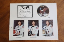 Vintage NASA 11x14 Photo/Print Plaque Patch Astronauts Armstrong Collins... - $12.00