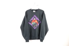 Vintage 90s Streetwear Womens Medium Faded Witch Pumpkin Halloween Sweatshirt - £55.35 GBP
